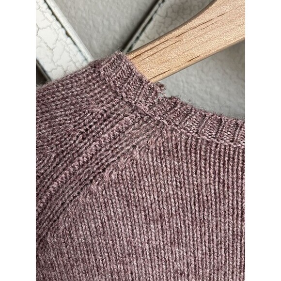 Garnet Hill Women's XS 100% Cashmere Cable Knit Tunic Sweater Mauve Pink - Picture 9 of 9